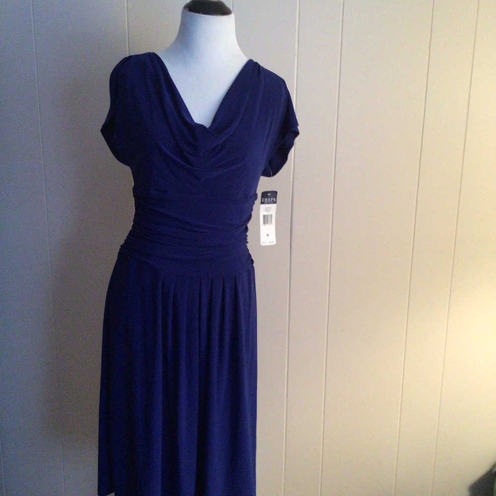 CHAPS COCKTAIL STYLE DRESS - CHATEAU BLUE